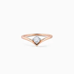 Rose Gold Opal Solitaire Lab Grown Diamond Ring