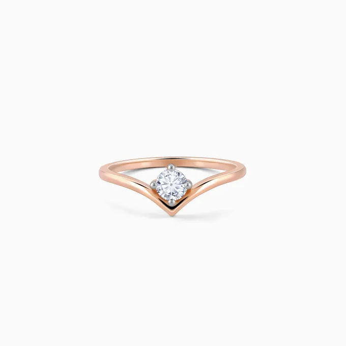 Rose Gold Opal Solitaire Lab Grown Diamond Ring