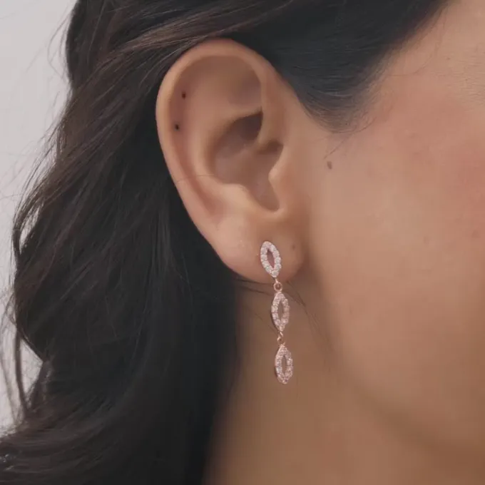 Rose Gold Opulent Oval Earrings