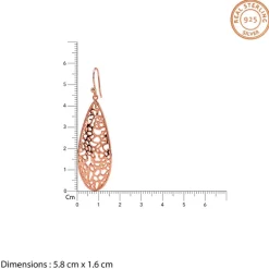 Rose Gold Oval Filigree Earrings