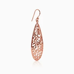 Rose Gold Oval Filigree Earrings