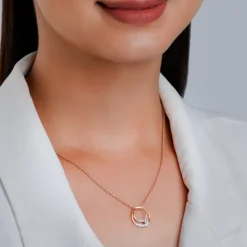 Rose Gold Oxbow Diamond Pendant