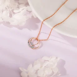Rose Gold Oxbow Diamond Pendant