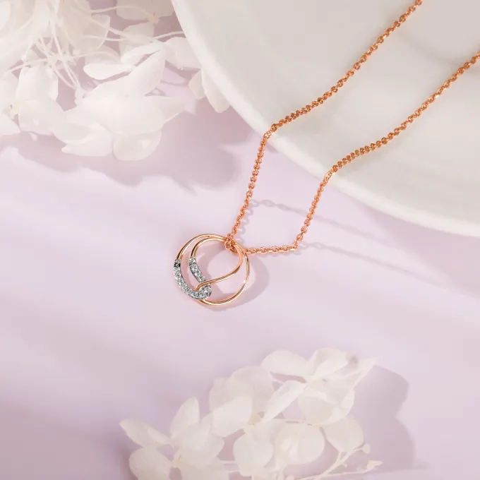 Rose Gold Oxbow Diamond Pendant
