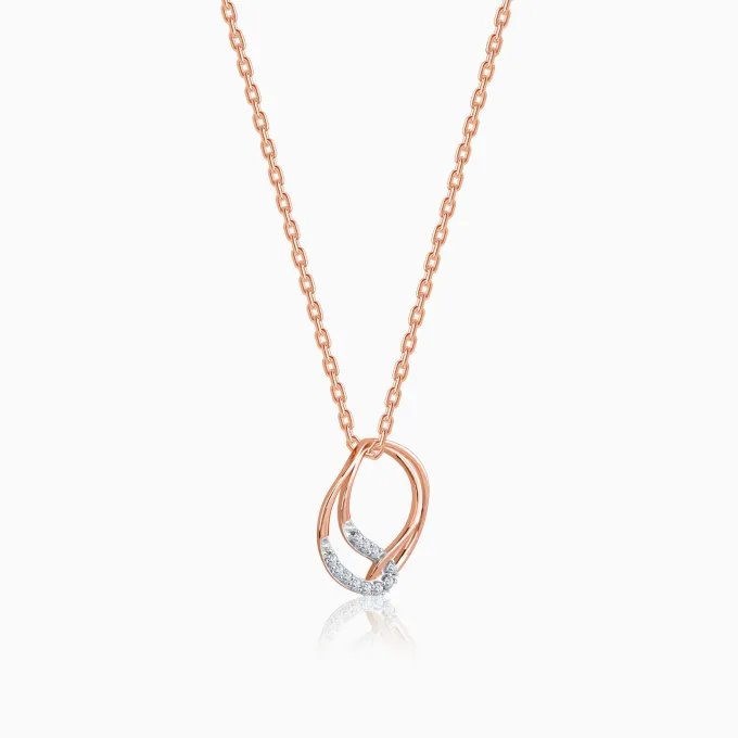 Rose Gold Oxbow Diamond Pendant