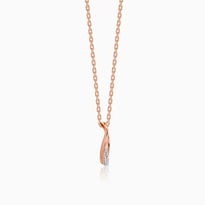 Rose Gold Oxbow Diamond Pendant