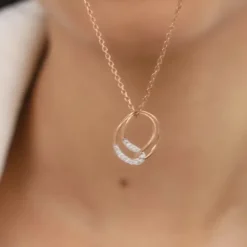 Rose Gold Oxbow Diamond Pendant