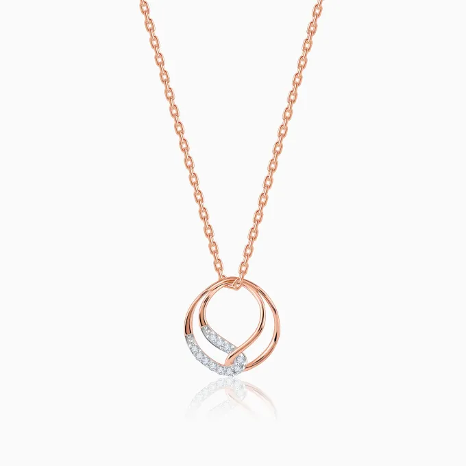 Rose Gold Oxbow Diamond Pendant