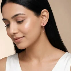 Rose Gold Paperclip Drip Earrings