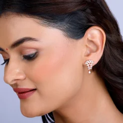 Rose Gold Party Wear Earrings
