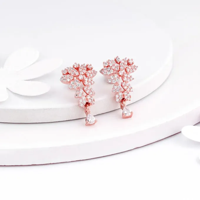 Rose Gold Party Wear Earrings