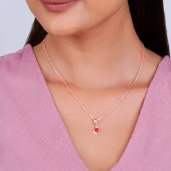Rose Gold Passion Pendant With Link Chain