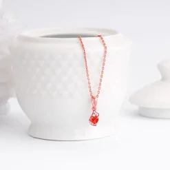 Rose Gold Passion Pendant With Link Chain