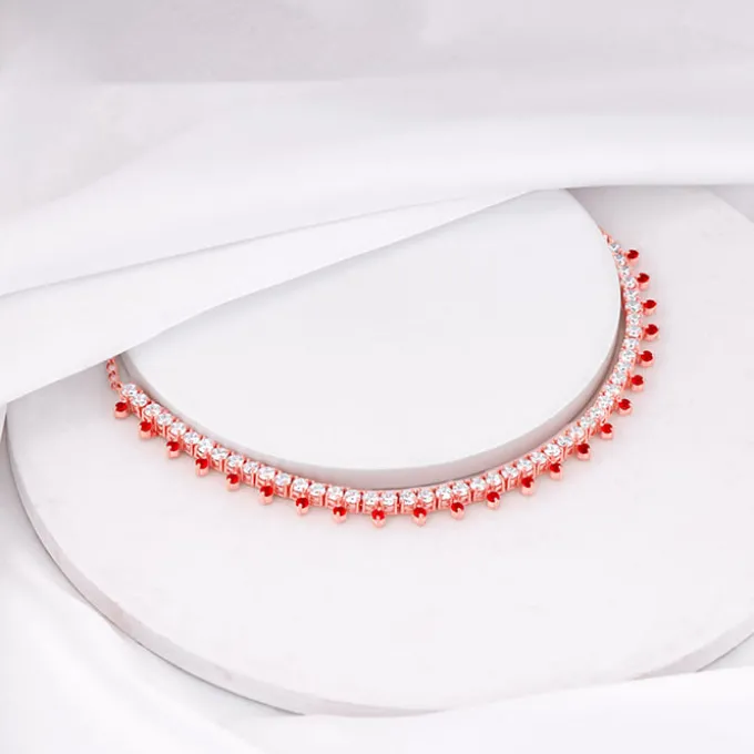 Rose Gold Passionate Heart Choker Necklace