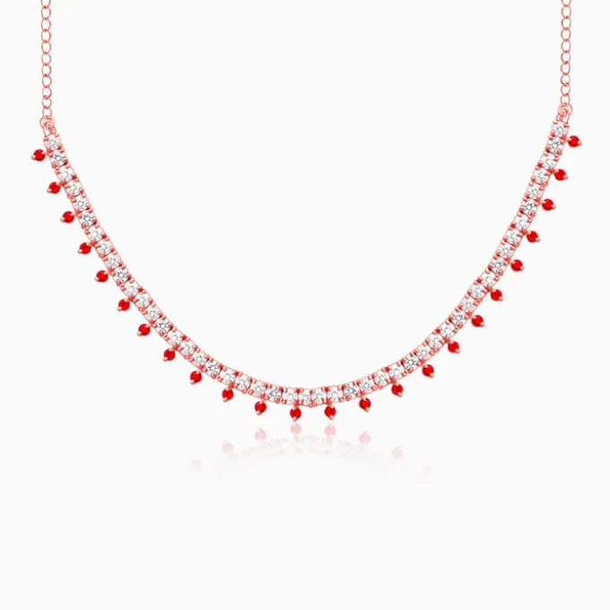 Rose Gold Passionate Heart Choker Necklace