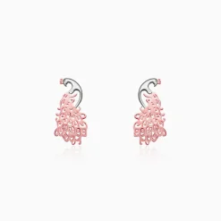 Rose Gold Peacock Earrings