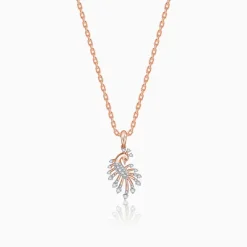 Rose Gold Peacock Lab Grown Diamond Pendant