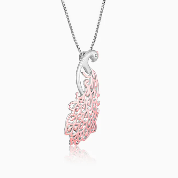 Rose Gold Peacock Pendant