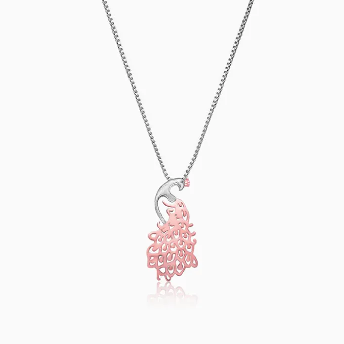 Rose Gold Peacock Pendant