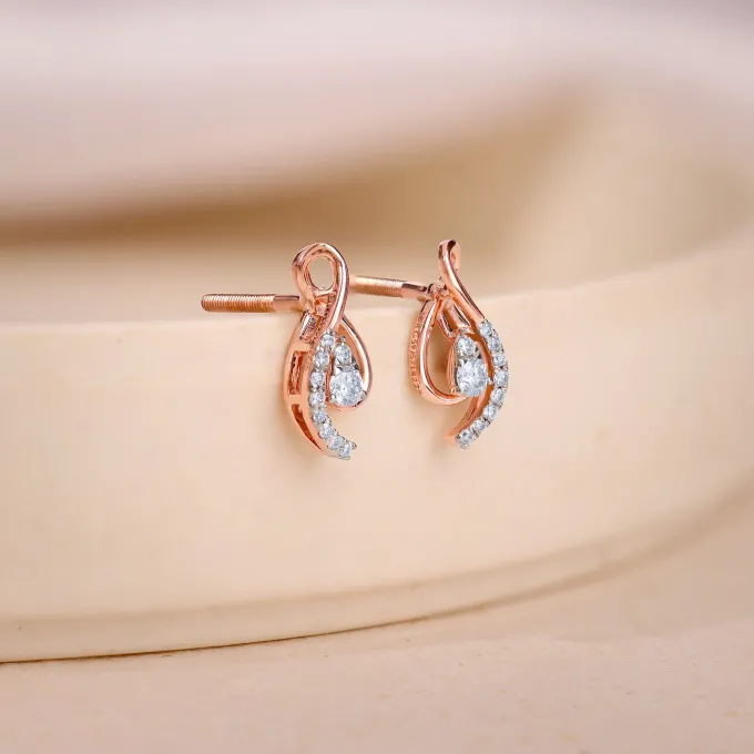 Rose Gold Pear Drop Lab Grown Diamond Earrings