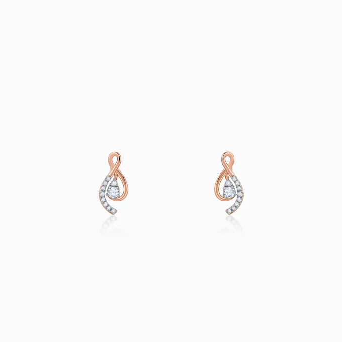 Rose Gold Pear Drop Lab Grown Diamond Earrings