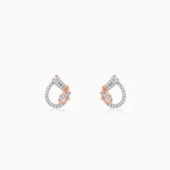 Rose Gold Pear Lab Grown Diamond Studs