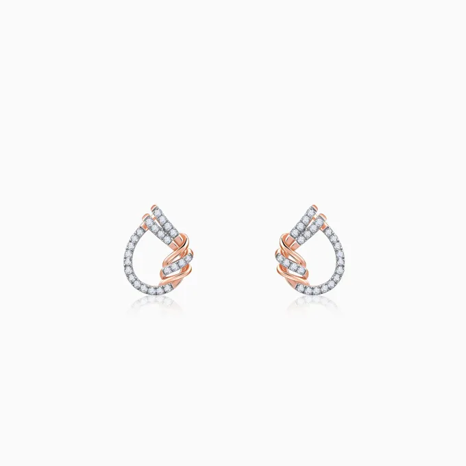 Rose Gold Pear Lab Grown Diamond Studs