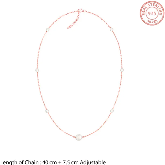 Rose Gold Pearl Beaded Necklace