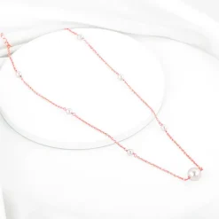 Rose Gold Pearl Beaded Necklace