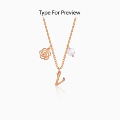 Rose Gold Pearl Rosey Personalised Necklace