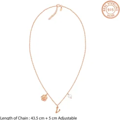 Rose Gold Pearl Rosey Personalised Necklace