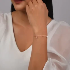 Rose Gold Pearl Rosey Personalised Bracelet