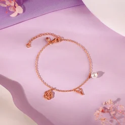 Rose Gold Pearl Rosey Personalised Bracelet