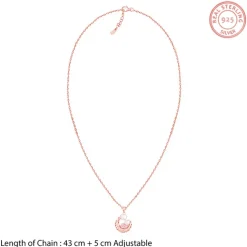 Rose Gold Pearlescent Cuddle Pendant With Link Chain