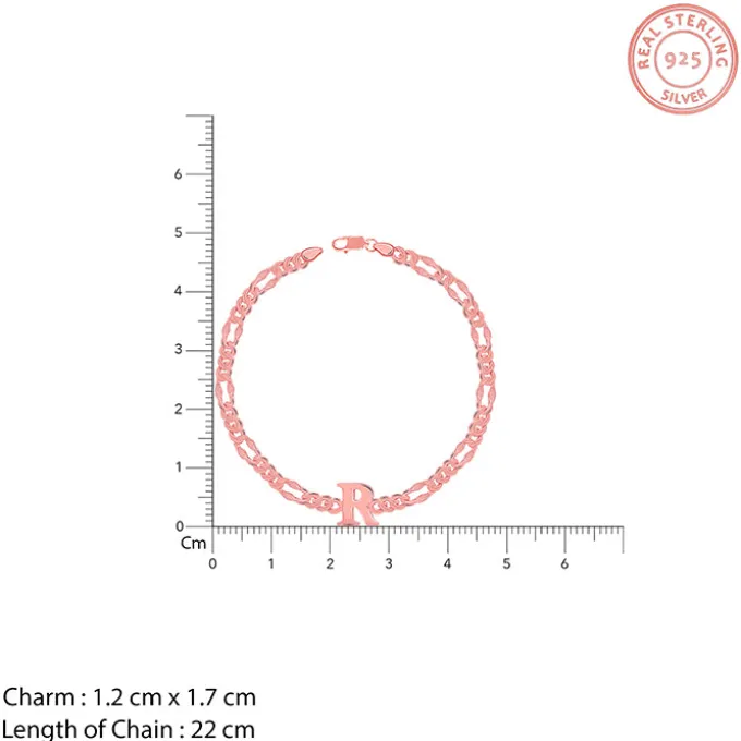 Rose Gold Personalised Alpha Initial Bracelet For Him