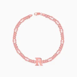 Rose Gold Personalised Alpha Initial Bracelet For Him