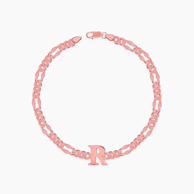 Rose Gold Personalised Alpha Initial Bracelet For Him