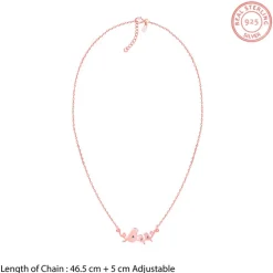Rose Gold Personalised Birdie Initial Necklace