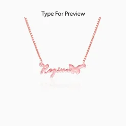 Rose Gold Personalised Butterfly Pendant