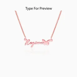 Rose Gold Personalised Butterfly Pendant