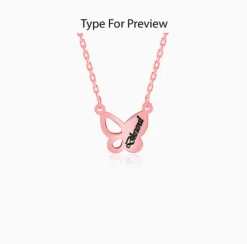 Rose Gold Personalised Butterfly Necklace