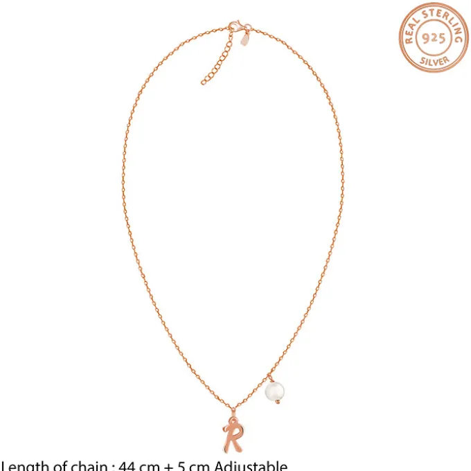 Rose Gold Personalised Chic Initial Necklace