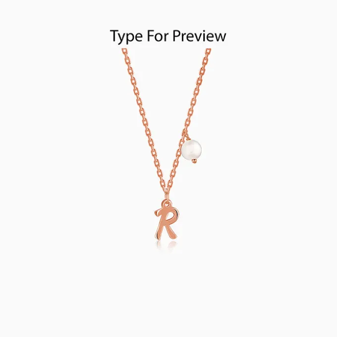 Rose Gold Personalised Chic Initial Necklace