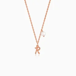 Rose Gold Personalised Chic Initial Necklace