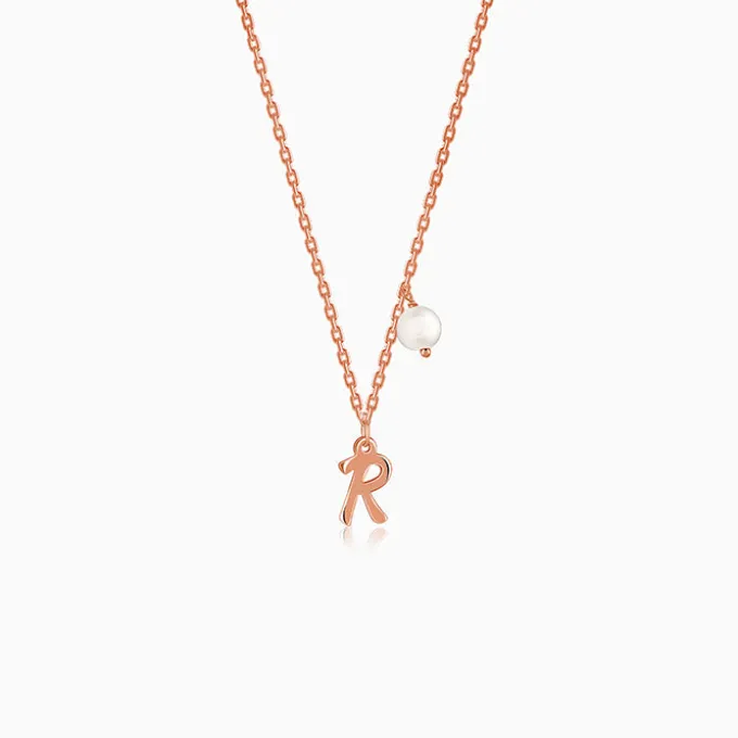 Rose Gold Personalised Chic Initial Necklace