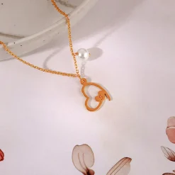 Rose Gold Personalised Classic Heart Necklace