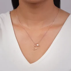 Rose Gold Personalised Classic Heart Necklace