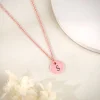 Rose Gold Personalised Classic Initial Pendant with Link Chain