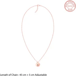 Rose Gold Personalised Classic Initial Pendant with Link Chain