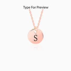 Rose Gold Personalised Classic Initial Pendant with Link Chain
